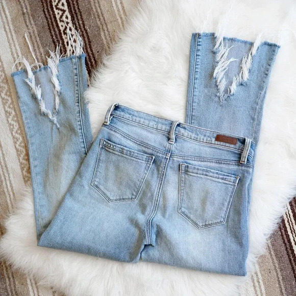 Blank NYC Denim - BLANK NYC CROPPED RAW CHEWED FRINGE HEM WITH SLIT JEANS SZ 26